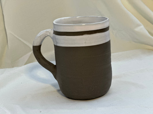 Large Striped Stoneware Mug