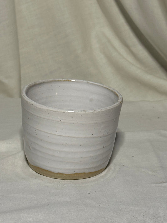 White Stoneware Dipping Bowl