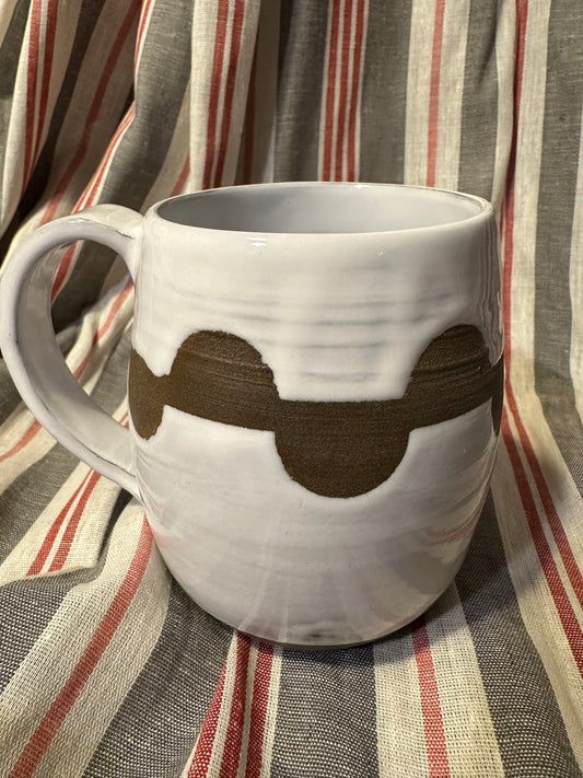 Semi-circle striped stoneware mug